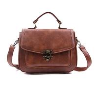 EVEOUT Bolso Bandolera Informal de Cuero Vegano para Mujer, Bolso de Mano Retro Mini Tote Bolsos Clásicos con Asa Superior Elegante Bolso Messenger Satchel para Niñas