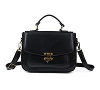 EVEOUT Bolso Bandolera Informal de Cuero Vegano para Mujer, Bolso de Mano Retro Mini Tote Bolsos Clásicos con Asa Superior Elegante Bolso Messenger Satchel para Niñas