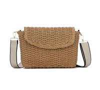 EVEOUT Bolso Bandolera Ratán para Mujer Verano Boho Chic Bolsos Cesta de Paja Tejido con Correa para Playa Vacaciones