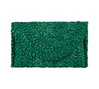 EVEOUT Bolso de paja tejido para mujer Cartera Clutches Vintage Bolsa de vacaciones en la playa Verde