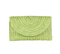 EVEOUT Carteras de mano clutches de paja tejida para Mujer Monedero de verano Bolsa de vacaciones en la playa Verde
