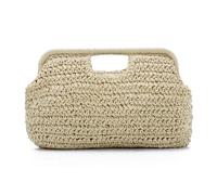 EVEOUT Clutch de Rafia Trenzada para Mujer Verano Cartera de Mano Rafia para Playa Vacaciones Boho Bolso Paja Tejido para Fiesta Bodas