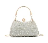 EVEOUT Clutch de Strass Perlas para Mujer Elegante Bolso de Perla Nupcial con Cadena Bolsos Bandolera Cristales para Novia Boda Noche Fiesta