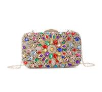EVEOUT Clutches de Noche con Brillantes Mujer Elegante Cristal Bolsos Bandolera de Novia Bolsa de Hombro para Fiesta Prom Boda