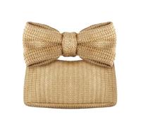 EVEOUT Clutches de Paja para Mujer Bolso con Lazo Tejido Clutches de Paja para Bodas Fiesta Bolso de Vacaciones en Playa
