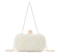 EVEOUT Clutches de Perlas Mujer Elegante Bolso de Novia Perlas Bolsa Bandolera para Boda Fiesta Noche