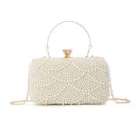 EVEOUT Clutches de Perlas Mujer Elegante Bolso de Novia Perlas Bolsa Bandolera para Boda Fiesta Noche