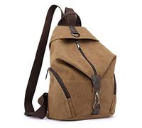 EVEOUT Mochila de Hombro Casual Unisex Vintage de College, Mochila Para Portátil de Negocios Para Hombres y Mujeres Para Viajes Escolares de Trabajo, Excursiones para Acampar Daypacks (A-Marrón)