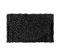 EVEOUT Paja Tejida Bolso de mano para Mujeres Vintage Bolsas y clutches Cartera Bolsa de vacaciones en la Playa, Negro, medium, Vintage
