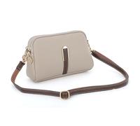 EVEOUT Pequeño Bolso Bandolera de PU Cuero para Mujer Dos Bolsillos con Cremallera Mini Bolso de Hombro para Teléfono