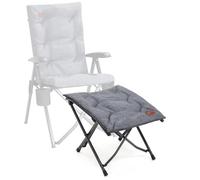 EVER ADVANCED Reposapiés plegable ergonómico para sala de estar, reposapiés plegable de jardín, reposapiés ligero con bolsa de transporte para dormitorio, jardín, patio, al aire libre, gris claro