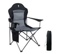 EVER ADVANCED Silla de Camping Plegable 160KG Capacidad de Carga, Ultra Grande con Respaldo Alto, Cómoda Silla Plegable con Asiento Lateral y Portavasos para Camping Jardín Balcón Pesca