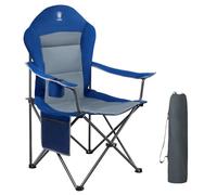 EVER ADVANCED Silla de Camping Plegable 160KG Capacidad de Carga, Ultra Grande con Respaldo Alto, Cómoda Silla Plegable con Asiento Lateral y Portavasos para Camping Jardín Balcón Pesca