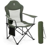 EVER ADVANCED Silla de Camping Plegable 160KG Capacidad de Carga, Ultra Grande con Respaldo Alto, Cómoda Silla Plegable con Asiento Lateral y Portavasos para Camping Jardín Balcón Pesca