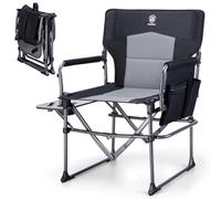 EVER ADVANCED Silla de Camping Plegable 160KG de Capacidad de Carga, Silla de Director Plegable, Silla Plegable compacta con Mesa Lateral y Bolsa Lateral para Camping, Pesca, Festival, Outdoor