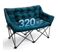 EVER ADVANCED Silla de camping plegable para 2 personas, soporta 320 kg, silla plegable de lujo XXL, 2 plazas, sofá de camping acolchado grueso, respaldo alto, extra largo, para exterior, jardín