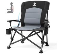EVER ADVANCED Silla de Camping Plegable, soporta 230 kg, XL, Soporte Lumbar, Silla Plegable de 62 cm de Ancho con Bolsillo Lateral, Soporte para Bebidas, Silla Plegable de Gran tamaño, Silla de Pesca