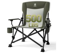 EVER ADVANCED Silla de Camping Plegable, soporta 230 kg, XL, Soporte Lumbar, Silla Plegable de 62 cm de Ancho con Bolsillo Lateral, Soporte para Bebidas, Silla Plegable de Gran tamaño, Silla de Pesca