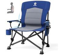 EVER ADVANCED Silla de Camping Plegable, Soporte Lumbar, 230 kg, Silla Plegable XL, 62 cm de Ancho, con Bolsillo Lateral, Soporte para Bebidas, Silla Plegable de Gran tamaño, Silla de Pesca para