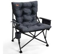 EVER ADVANCED Silla plegable acolchada de gran tamaño para adultos, silla de césped resistente con bolsillos laterales, silla cuádruple plegable portátil para exteriores, soporta hasta 500 libras