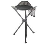 Ever Advanced Taburete Plegable Trípode Ultraligero, Taburete de Camping 53.3cm Alto 102KG Cargable con Bolsillo Lateral, Taburete de Pesca Portátil Plegable para Camping Senderismo Pesca, Gris-Negro