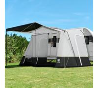EVER ADVANCED Toldo para caravana 350 x 260 x 245 cm para autocaravana con 2 ventanas, puerta lateral, puerta más grande como techo, toldo de viaje PU 3000 mm resistente al agua, adecuado para viajes