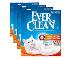 Ever Clean Arena para Gatos Fast Acting Odour Control, 10 litros, Perfumada, 10L (Paquete de 4)