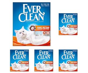 Ever Clean Arena para Gatos Fast Acting Odour Control, 10 litros, Perfumada, 10L (Paquete de 5)