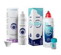 Ever Clean Plus 350ml + Eyewash 250ml | Limpiador Lentes Contacto 2h Sin Conservantes | Baño Ocular | Para Lentillas Blandas y Rígidas RPG Orto-k