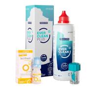 Ever Clean Plus 350ml + Lacrifresh Moisture 0.10% 15ml | Kit Limpieza Lentes Contacto | Sin Conservantes | Para Ojos Secos y Alergias