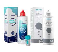 Ever Clean Plus 350ml + Saline | Kit Limpieza Lentes Contacto | Desinfección sin Conservantes en 2h | Para Lentillas Blandas y Rígidas | Pack Avizor
