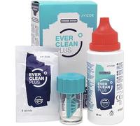 EVER Clean PLUS - Kit para viajes - Líquido para Limpieza y Desinfección de Lentes de Contacto - Eliminación Profunda de Depósitos de Lípidos - Ideal para Viajes - 60ml + 8 Tabletas
