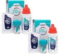 EVER Clean PLUS - Kit para Viajes - Líquido para Limpieza y Desinfección de Lentes de Contacto - Eliminación Profunda de Depósitos de Lípidos - 2x60ml + 16 Tabletas