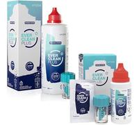 EVER Clean PLUS - Líquido para Limpieza y Desinfección de Lentes de Contacto - Eliminación Profunda de Depósitos de Lípidos - Pack Bote 350ml + 45 tabletas y Bote 60ml + 8 Tabletas - Kit Viajes