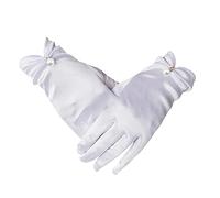 Ever Fairy Boda de niña o del desfile Guantes de satén blanco Princesa Guante (L(7-10edad))