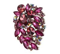 EVER FAITH Broche Mujer Cristal Austriaco Marquesa Pin de Inspiración Vintage para Fiesta Violeta Tono Antiguo Dorado