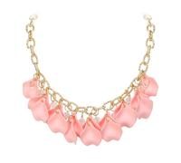 EVER FAITH Collar de pétalos de flores para mujer, perlas acrílicas, bohemio, collar de flores, para verano, playa, vacaciones, etc, Acrílico