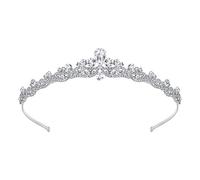 EVER FAITH® - Cristal Austriaco Boda Pelo Tiara Banda de Plata-Tono N03998-1