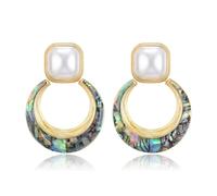 EVER FAITH Elegantes pendientes de perlas con perlas de imitación gota pendientes de gota joyas para mujer, Mittel, Perla, Sin piedra preciosa