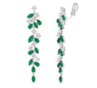 EVER FAITH Joyas Marquesa Circonita Cúbica Pendientes Clips Lágrima Cristal Candelabro Bridal Dangle Clip en Pendientes para Damas Boda Prom, 1.2 Zentimeter, Circonita cúbica
