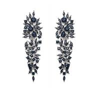 EVER FAITH Marquise Crystal Cluster Araña Pendientes Largos Declaración Pendientes para Mujer Fiesta Boda Plata Transparente, Medio, Cristal, Sin piedra preciosa