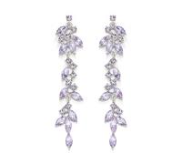 EVER FAITH Pendientes de araña de cristal de estrás para mujer, bisutería art deco, marquesa nupcial, largo para bailes, Cristal