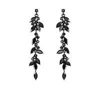 EVER FAITH Pendientes de araña de cristal de estrás para mujer, bisutería art deco, marquesa nupcial, largo para bailes, Medio, Cristal, Sin piedra preciosa