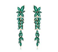 EVER FAITH Pendientes de cristal de marquesa con diamantes de imitación, elegantes pendientes de araña con flor para mujer, fiesta, boda, baile, Cristal