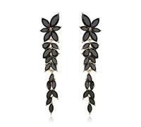 EVER FAITH Pendientes de cristal de marquesa con diamantes de imitación, elegantes pendientes de araña con flor para mujer, fiesta, boda, baile, Cristal
