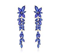 EVER FAITH Pendientes de cristal de marquesa con diamantes de imitación, elegantes pendientes de araña con flor para mujer, fiesta, boda, baile, Cristal