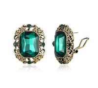 EVER FAITH Pendientes de estrás estilo victoriano vintage cuadrado de cristal art deco gótico joyas pendientes para mujer, Mittel, Cristal, Sin piedra preciosa