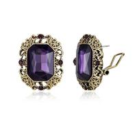 EVER FAITH Pendientes de estrás estilo victoriano vintage cuadrado de cristal art deco gótico joyas pendientes para mujer, Mittel, Cristal, Sin piedra preciosa