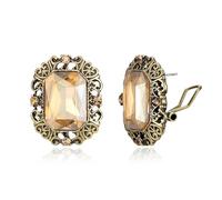 EVER FAITH Pendientes de estrás estilo victoriano vintage cuadrado de cristal art deco gótico joyas pendientes para mujer, Mittel, Cristal, Sin piedra preciosa