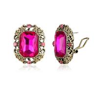 EVER FAITH Pendientes de estrás estilo victoriano vintage cuadrado de cristal art deco gótico joyas pendientes para mujer, Mittel, Cristal, Sin piedra preciosa